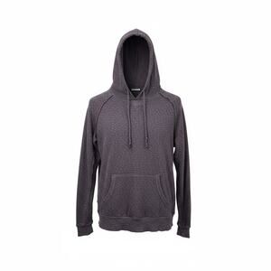 Gibsonlook Pullover Women's Waffle Knit Hoodie Raw Seams Grey Size L